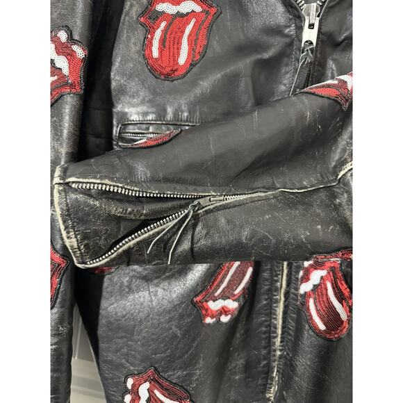 NWT 1 of a Kind MadeWorn Rolling Stones Leather Jacket - Picture 10 of 16